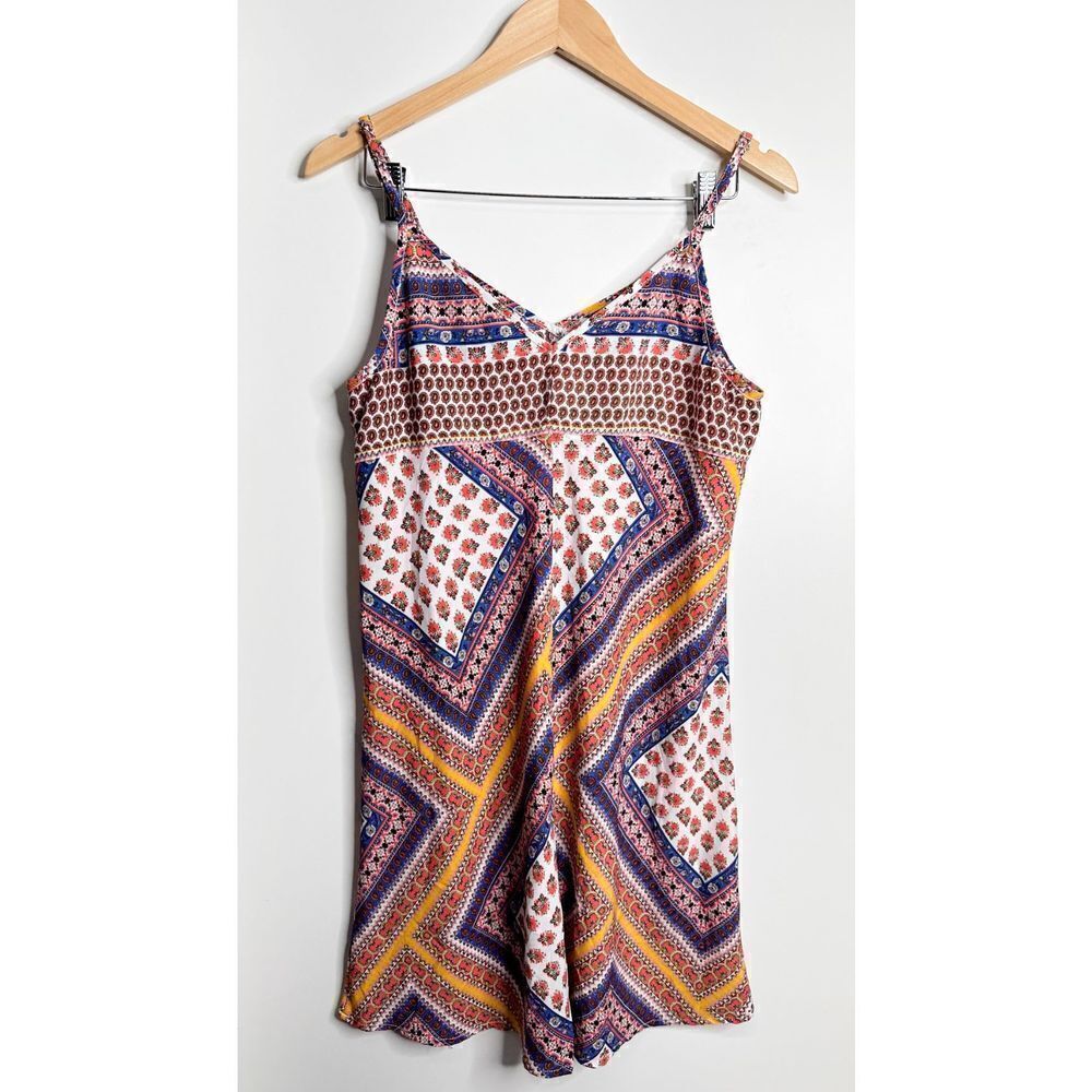 Skies Are Blue Dress Handkerchief Slip Cami Boho Print Size M StitchFix Festival